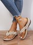 JFN Vintage Floral Casual Wedge Flip-Flops