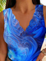 Regular Fit V Neck Vacation Tank Top