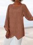 JFN Cotton & Linen Asymmetric Women Tunic Blouses