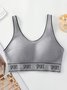 Alphabet Seamless Tank Push Up Sports Bra