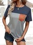 Crew Neck Geometric Loose Casual T-Shirt