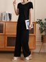 Ice Silk Fabric Short-sleeved Trousers Homewear Two-piece Set