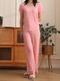 Ice Silk Fabric Short-sleeved Trousers Homewear Two-piece Set