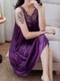 Sexy Lace Loose Ice Silk Nightdress