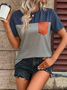 Crew Neck Geometric Loose Casual T-Shirt