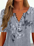 Casual Regular Fit Floral V Neck Shirt