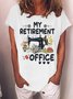 Women Text Letters Short Sleeve Tee T-shirt Crew Neck Casual Summer Top