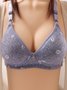Sexy Feather Print Push Up Adjustable Bra