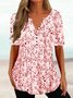V Neck Regular Fit Casual Floral Shirt