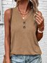 Women's Sleeveless Tank Top Camisole Summer Plain Split Joint V Neck Daily Going Out Casual Top