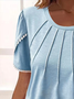Casual Knitted Crew Neck Plain Dress