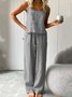Casual Cotton And Linen Two-Piece Set