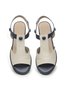 Elegant Color Block Button Decor T-strap Chunky Heel Sandals