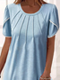 Casual Knitted Crew Neck Plain Dress