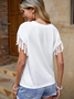Vacation Loose Poppy Flower Crew Neck T-Shirt