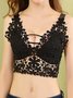 Water Soluble Flower Lace Back Wrap No Steel Rim Tank Bra