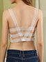 Water Soluble Flower Lace Back Wrap No Steel Rim Tank Bra