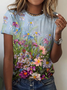 Vacation Crew Neck Loose Floral T-Shirt