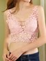 Water Soluble Flower Lace Back Wrap No Steel Rim Tank Bra