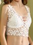 Water Soluble Flower Lace Back Wrap No Steel Rim Tank Bra