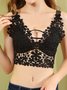 Water Soluble Flower Lace Back Wrap No Steel Rim Tank Bra