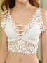 Water Soluble Flower Lace Back Wrap No Steel Rim Tank Bra