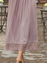 Boho Plain Lace Edge Summer Elegant Dress