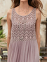 Boho Plain Lace Edge Summer Elegant Dress