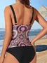 Vacation Scoop Neck Floral Tankini