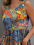 Ethnic Paisley Crew Neck Regular Fit Dress