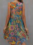 Ethnic Paisley Crew Neck Regular Fit Dress