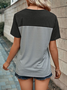 Crew Neck Geometric Loose Casual T-Shirt