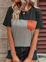 Crew Neck Geometric Loose Casual T-Shirt