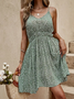 Casual Spaghetti Regular Fit Floral Dress