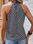 Casual Loose Halter Geometric Tank Top