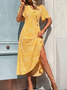 Ditsy Floral V Neck Ditsy Loose Geometric Vacation Dress