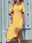 Ditsy Floral V Neck Ditsy Loose Geometric Vacation Dress