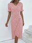 Ditsy Floral Ditsy Flounce Sleeve Wrap Hem Dress