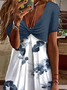 Jersey Casual Floral V Neck Dress