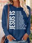 Women's Long Sleeve Blouse Spring/Fall Text Letters Cotton-Blend Crew Neck Daily Going Out Casual Top