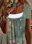 Floral Crew Neck Casual Blouse