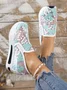 Floral Embroidery Breathable Platform Loafer Sheer Mesh Sneakers Hollow Out Tulle Comfortable Slip-On 