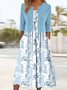 Women's Floral Pattern Daily Going Out Two Piece Set Half Sleeve Elegant Summer Coat With Tank Dress Matching Set