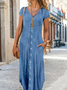 Plain Casual Denim Dress