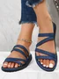 Denim Blue Straps Comfy Slide Sandals