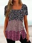 Disty Floral Square Neck Casual Shirt