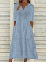 JFN Cotton-blend Half Open Collar Loose Dress