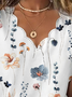 Summer Dessert Shell Neck Floral Design T-Shirt