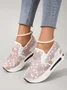 Floral Embroidery Breathable Platform Loafer Sheer Mesh Sneakers Hollow Out Tulle Comfortable Slip-On 