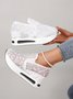 Floral Embroidery Breathable Platform Loafer Sheer Mesh Sneakers Hollow Out Tulle Comfortable Slip-On 